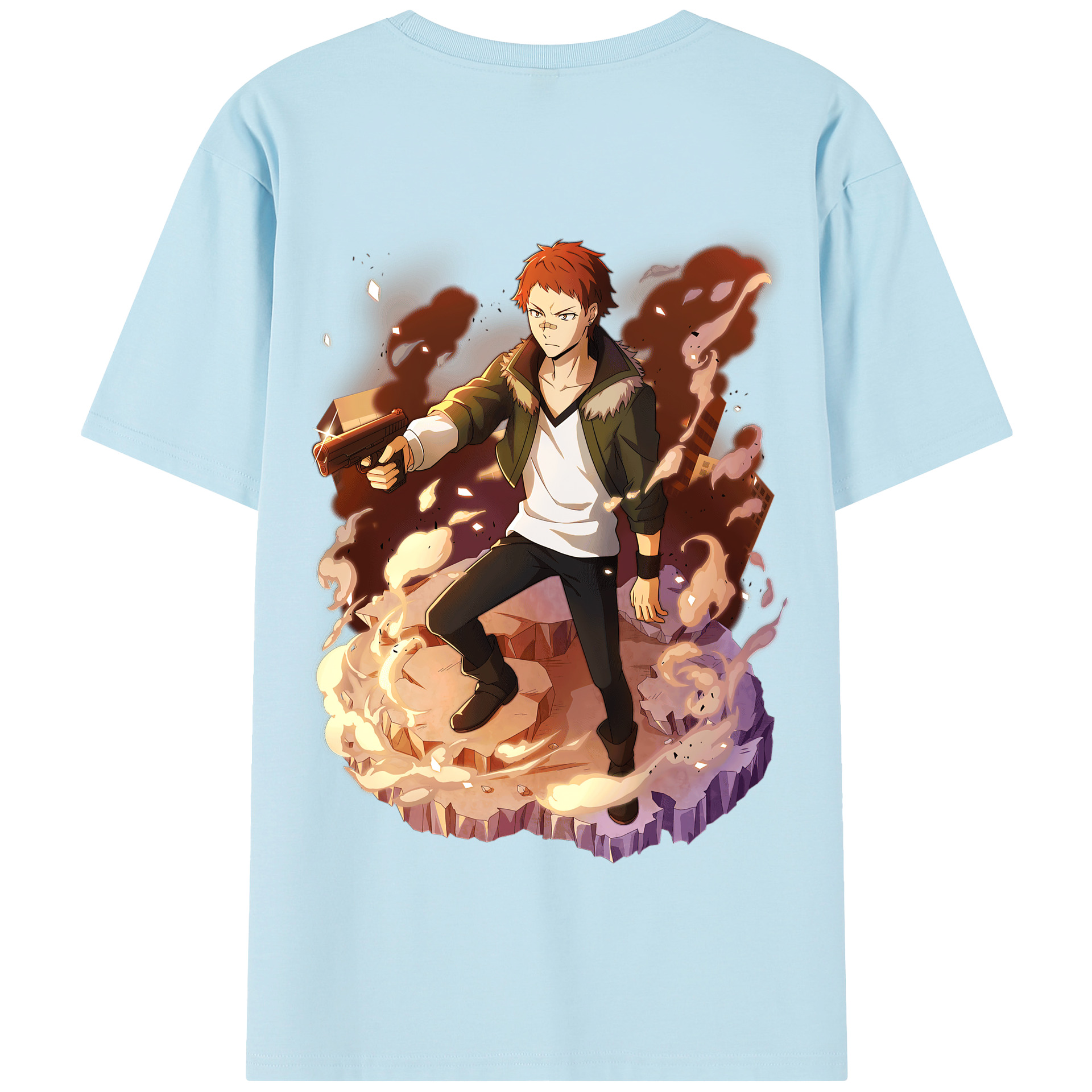 （画像用） 文豪ストレイドッグス Bungo Stray Dogs 綿100％半袖Tシャツ（背面プリント）